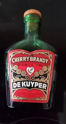 De Kuyper Cherry Brandy Small Green Glass Bottle Old Rare With Cork And Lid • £3.99