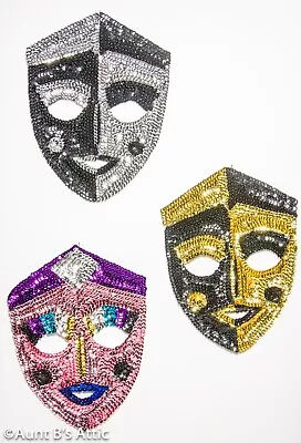 Mardi Gras / Theatrical Wall Decor Assorted Colorful Sequin Display Masks  • $4.48