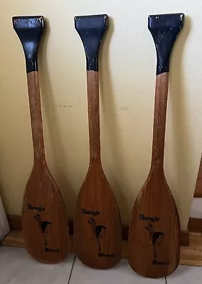 Lot Of 3 Vintage NAVAJO Brand USA Wood 30  Canoe Paddle Oar Lake Cabin • $119.99