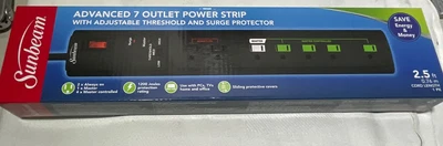 $8.88 • Buy Sunbeam Advance 7 Outlet Power Strip With Surge Protector   FAST SHIPPING 