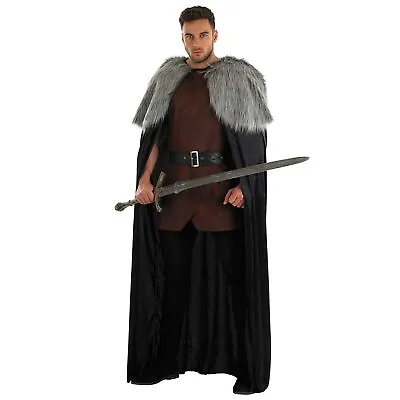 Mens Viking Warrior Long Cape One Size Medieval Knight Lord Fancy Dress Costume • $39.95