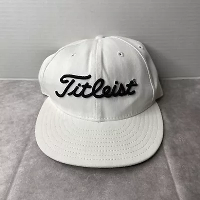 Vintage Titleist Footjoy FJ New Era Fitted Hat White Golf 90s Cap Size 6 3/4 • $11.94