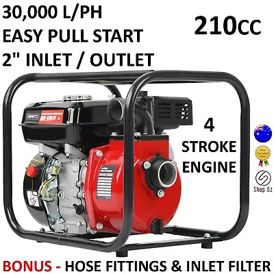 WATER TRANSFER PUMP HIGH FLOW Petrol Irrigation 8HP 2  2 Inch Fire Fighting New  • $237.37