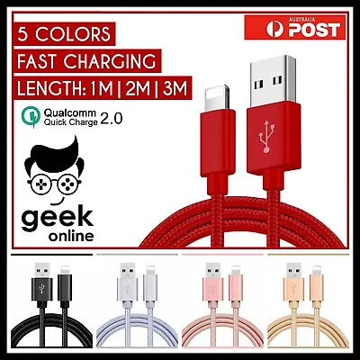 Braided USB Charger Cable Cord For IPhone 13 12 11 Pro Max 7 Xs 8 6 XR IPad Data • $8.45