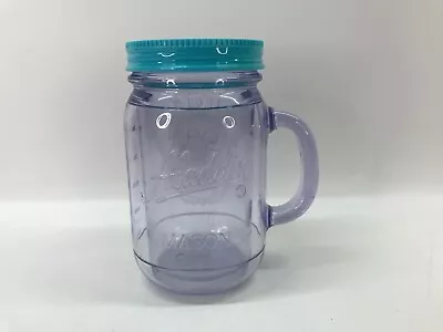 Aladdin Mason Jar 20oz Clear With Light Teal Lid No Straw • $15