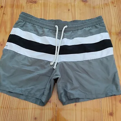 Merona Gray Striped Swim Shorts Sz Xl • $16.09