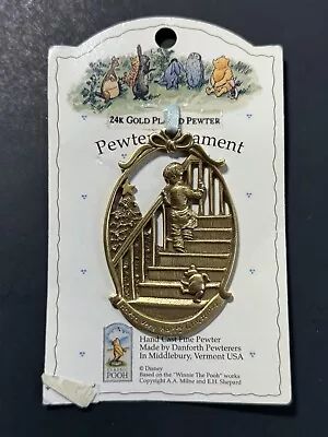 Danforth Pewterer Classic Pooh Christmas Ornament 24k Gold Plated • $40