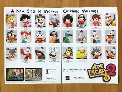 Ape Escape 2 PS2 2003 Vintage Print Ad/Poster Official Promo Art Game Room Decor • $19.49