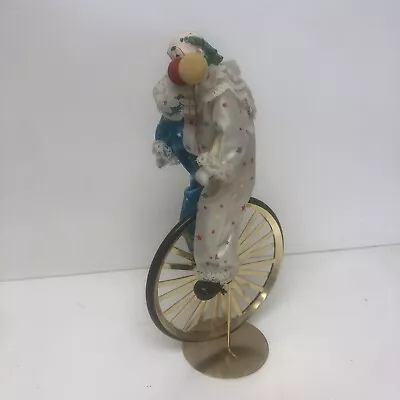 Vintage 70's Clown Riding Unicycle By Victoria Impex Corp Metal Base • $13.95