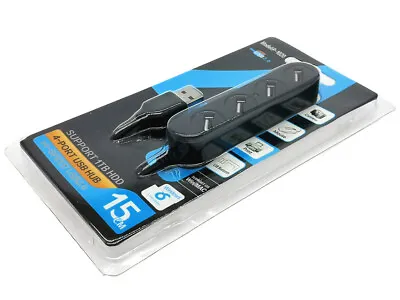 $13.19 • Buy 2x USB 2.0 HUB Adapter Extension  4 Ports Cable Plug & Play PC Laptop Black