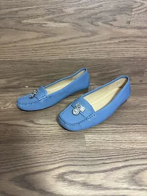 Blueberry Blue Pebbled Leather MICHAEL KORS Hamilton Loafers Flats 8M • $25