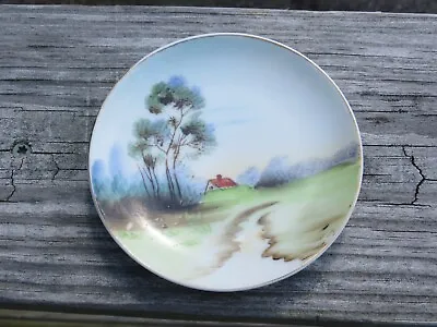 VTG Ucagco China Hand Painted 4” Decorative Plate Japan Farmhouse Trees Small  • $11.24