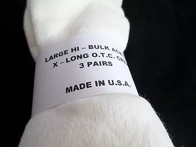 3 Pair Large Hi Bulk Acrylic Extra Long OTC Steel Toe Crew Socks 8-12 Made USA • $26.95