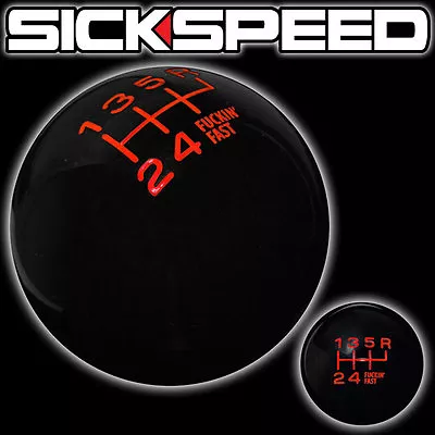 BLACK/ORANGE FING FAST KNOB 6 SPEED SHORT THROW SHIFTER SELECTOR 9/16x18 K34 • $25.40