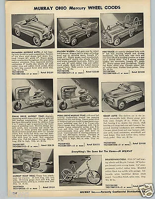 1953 PAPER AD Murray Pedal Car Cars Champion Station Wagon Comet Tractor Trac • $14.99