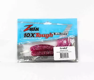 Zman Soft Lure GrubZ 9 Inch 3/Pack Electric Pink (4844) • $20.90