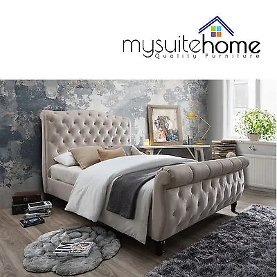 $549 • Buy Jasmine Chesterfield Design Fabric Double/Queen/King Size Bed Frame