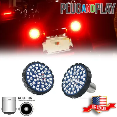 1156 Bullet Rear Red LED Turn Signal Lights For Harley Touring Dyna Motorcycles • $19.99