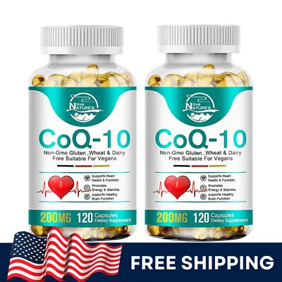 CoQ 10 Coenzyme Q10 Vegan 200mg 240 Capsules Cardiovascular Heart Health Energy • $20.98