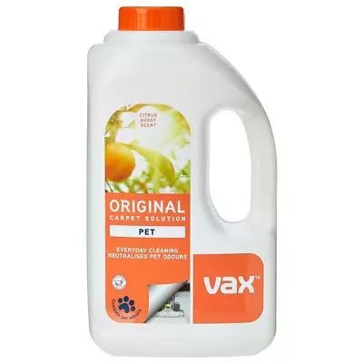 Vax Pet Carpet Cleaner Solution Shampoo Original Citrus Burst Scent 1.5L • £11.99