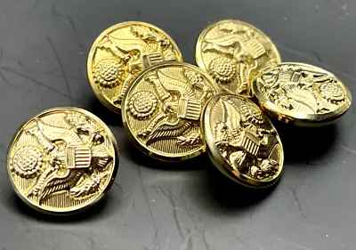 Vintage Waterbury Army Eagle Button Co. W21 Uniform Gold Toned Set Of 6 Small • $11.99