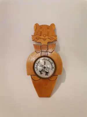Vintage Cat Leopold Thermometer Cartoon Wooden  Kids Room Wall Décor USSR • $42