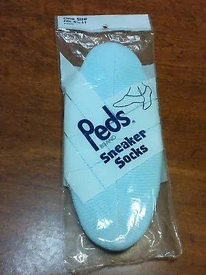 NEW Vintage Peds Sneaker Socks Blue #4500 Fits 8.5  X 11  One Size • $16