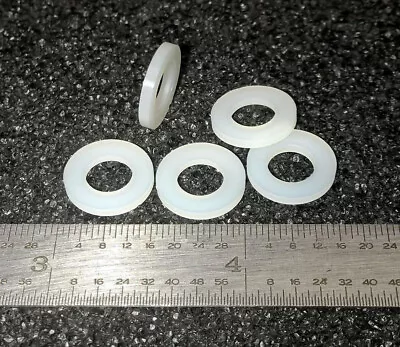 PLAIN FLAT WASHERS  1/4  HOLE X 1/2  OD  X 1/32  THICK NYLON  - 100 Pcs • $13.17