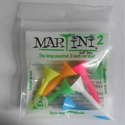 Martini 2 Golf Tees (2  Multi Color 6 Pk) USGA Conforming NEW • $4.99