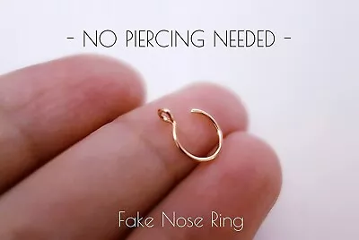 Minimalist Septum Ring Fake Septum Copper Nose Ring No Piercing Septumseptum • $5.76