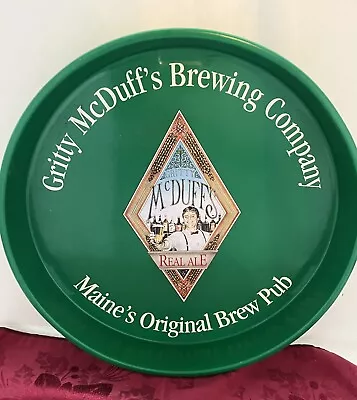 Vintage 13” Gritty Mcduffs Brewing Company Maine Green Round Metal Beer Tray Vgc • $14.99