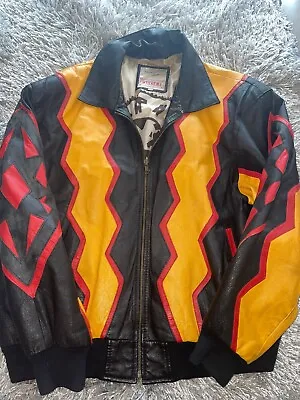 Vintage Michael Hoban Jacket WhereMI HOBO NATION Tribal Bomber Leather Coat XL • $400