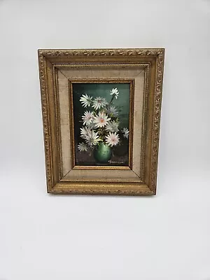 Mid Century Original Robert Cox Daisy Flower Still Life Oil Painting 9  X 11  • $60