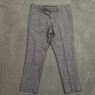 J Crew Dress Pants Mens 34 Gray Slacks Bowery Slim Fit Wool Formal 34x30 • $24.88