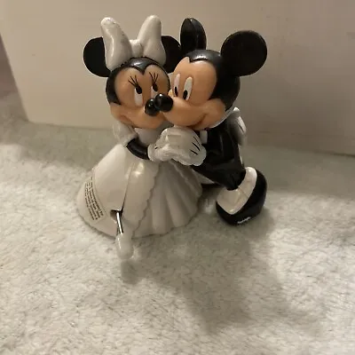 Disney Parks Wedding Wind Up Toy Dancing Mickey Minnie Mouse Bride Groom 90's • $12