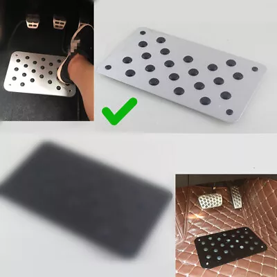 Aluminum Car Floor Carpet Mat Patch Heel Scuff Plate Foot Rest Pedal Pad 28*16cm • $26.39