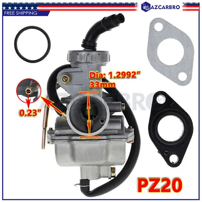 PZ20 Carb Carburetor Fit 49cc 70cc 90cc 100cc 110cc 125cc Coolster Chinese ATV • $12.91