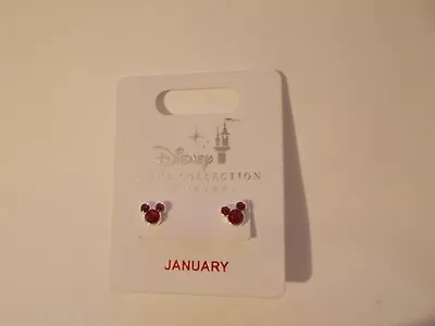 Disney Parks Collection January Mickey Mouse Silvertone Stud Earrings • $19.99