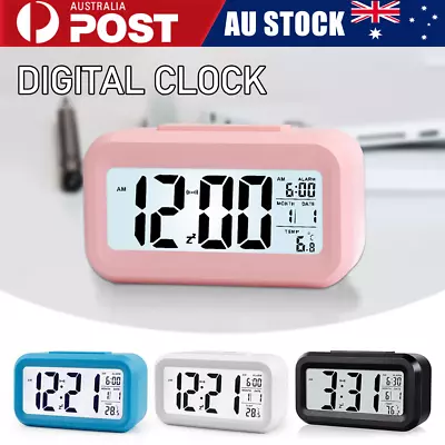 $15.21 • Buy Digital Bedside LED Snooze Alarm Clock Time Temperature Day/Night Desktop Clocks