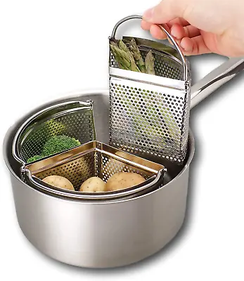 Family Saucepan Triple Pan Divider Separator Set - Saves Cooking Space & Energy. • £28.43