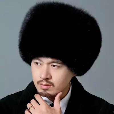 Men's Cap 100% Real Whole Skin Fox Fur Hat Mongolian Hat Winter Outdoor Warm Hat • $79