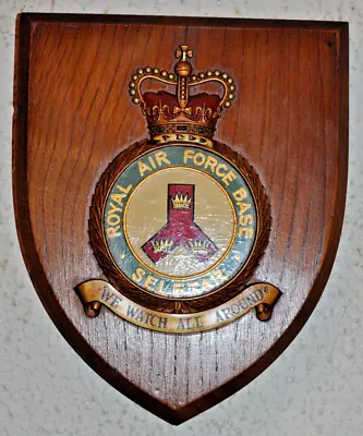 Vintage Royal Air Force Station Seletar Mess Wall Plaque Shield RAF Singapore • £50