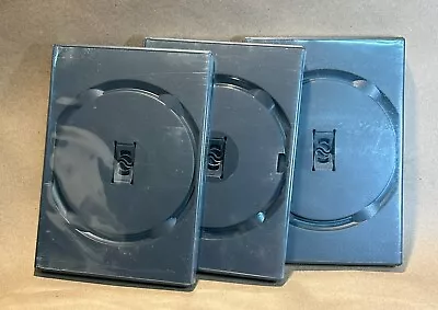 DVD Library Case 3 Pack Single Disk 14mm Black New CD • $8