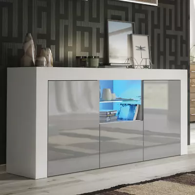 Modern TV Unit 145cm Cabinet TV Stand High Gloss / Matt Doors With Free LED • £159.90