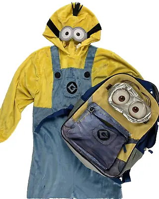 Despicable Me Minion Kevin Child Halloween Costume Size 4-6 & Backpack Bundle • $18.74