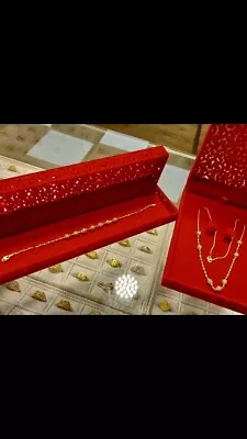 New Asian Indian Pakistani 22 Carat Yellow Gold Necklace And Earrings Set  • £1000