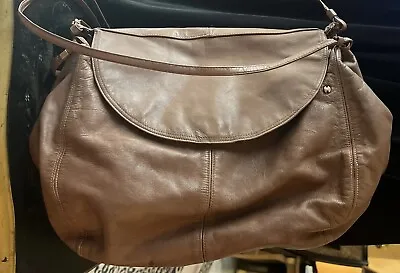 Halston Vintage Hobo Shoulder Bag Supple Leather Compartment Purse • $29