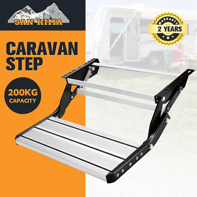 Caravan Step Pull Out Step Single Aluminium 200KG RV Parts Accessories Step • $145.95