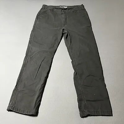 Carhartt Pants Mens 36 Gray Rugged Flex Relaxed Fit Canvas Flannel Lined Utility • $24.90