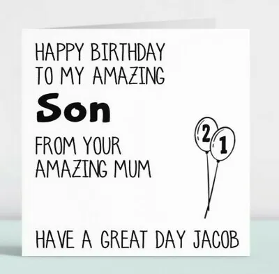 £3.49 • Buy Personalised Funny Happy Birthday Card Gift For Him To My Amazing Son 169 Love 